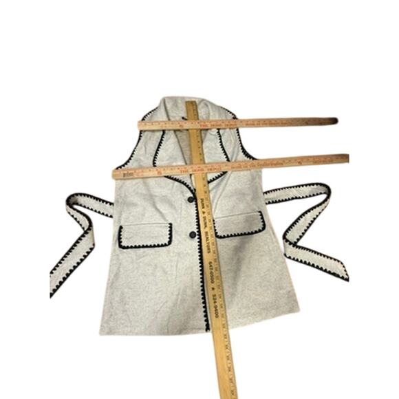 "PRETTY GARDEN" Sleeveless 2 Button Vest Belted Wool Look SZ L Office Classy - Picture 7 of 14